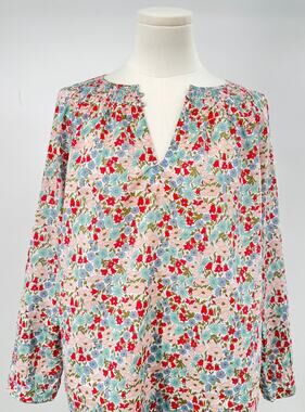 J Crew Liberty of London Print Blouse Floral Popover Top Cotton 6